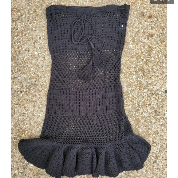 MAJORELLE Dresses & Skirts - Black dress Majorelle Size Medium crochet M Strapless